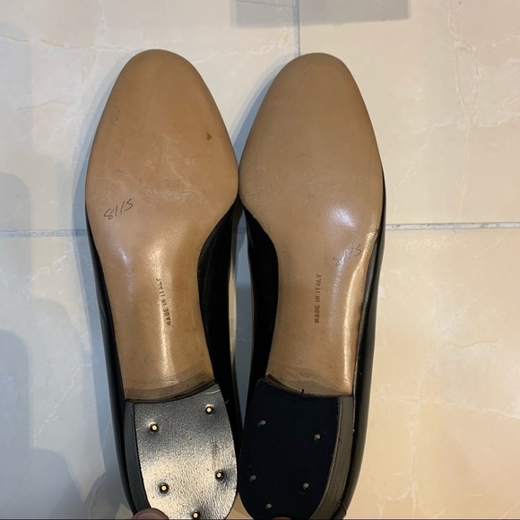 Salvatore Ferragamo New Black Leather & Suede Loafers Sz 5 AA - Picture 8 of 13